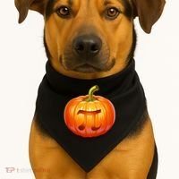Pumpkin Pi Jack O Lantern USA-Made Doggie Bandana thumb 1
