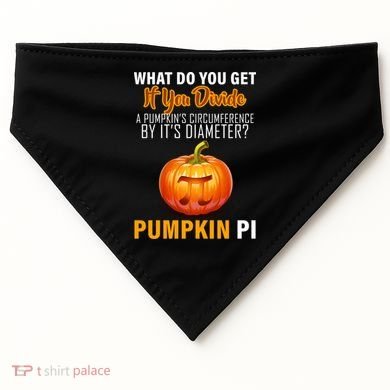 Pumpkin Pi Math Teacher Pun USA-Made Doggie Bandana