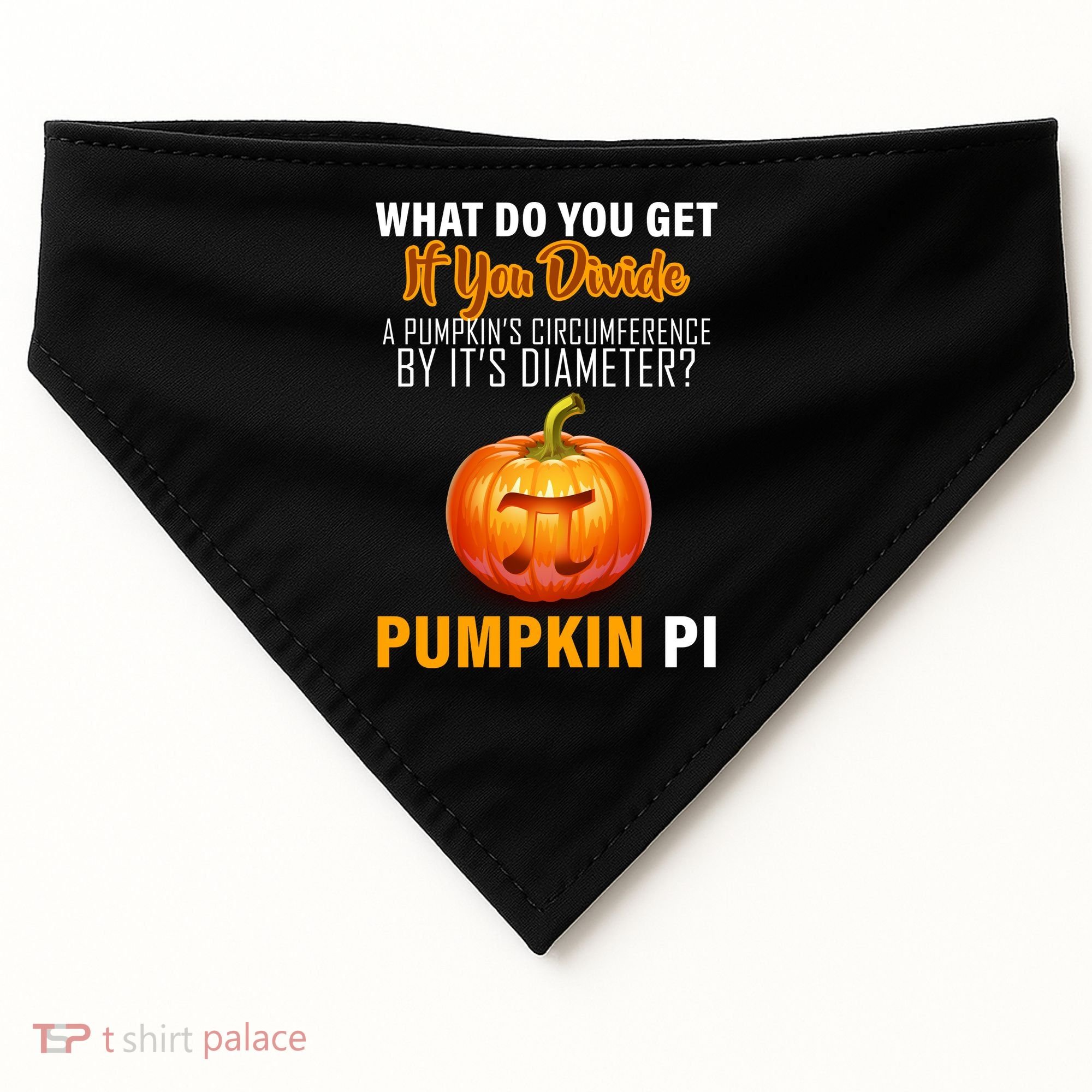 Pumpkin Pi Math Teacher Pun USA-Made Doggie Bandana