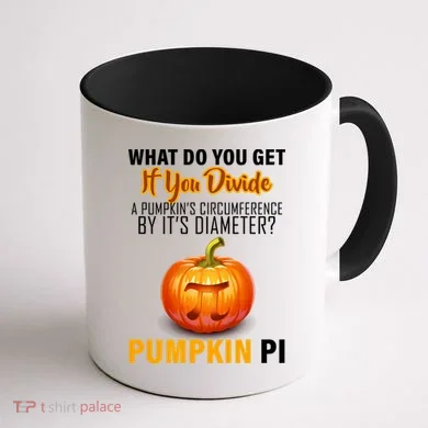 Pumpkin Pi Math Teacher Pun Coffee Mug back