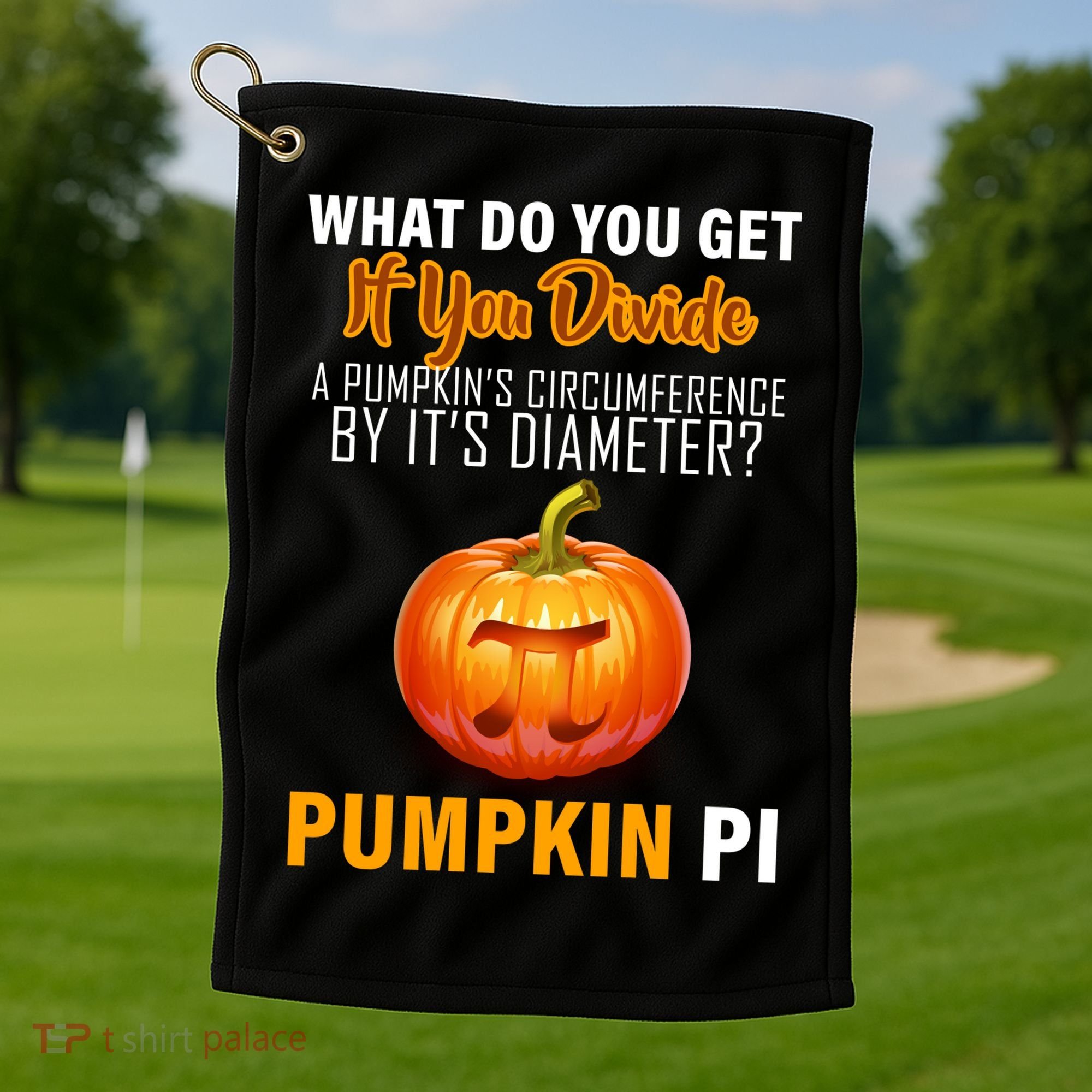 Pumpkin Pi Math Teacher Pun Golf Towel