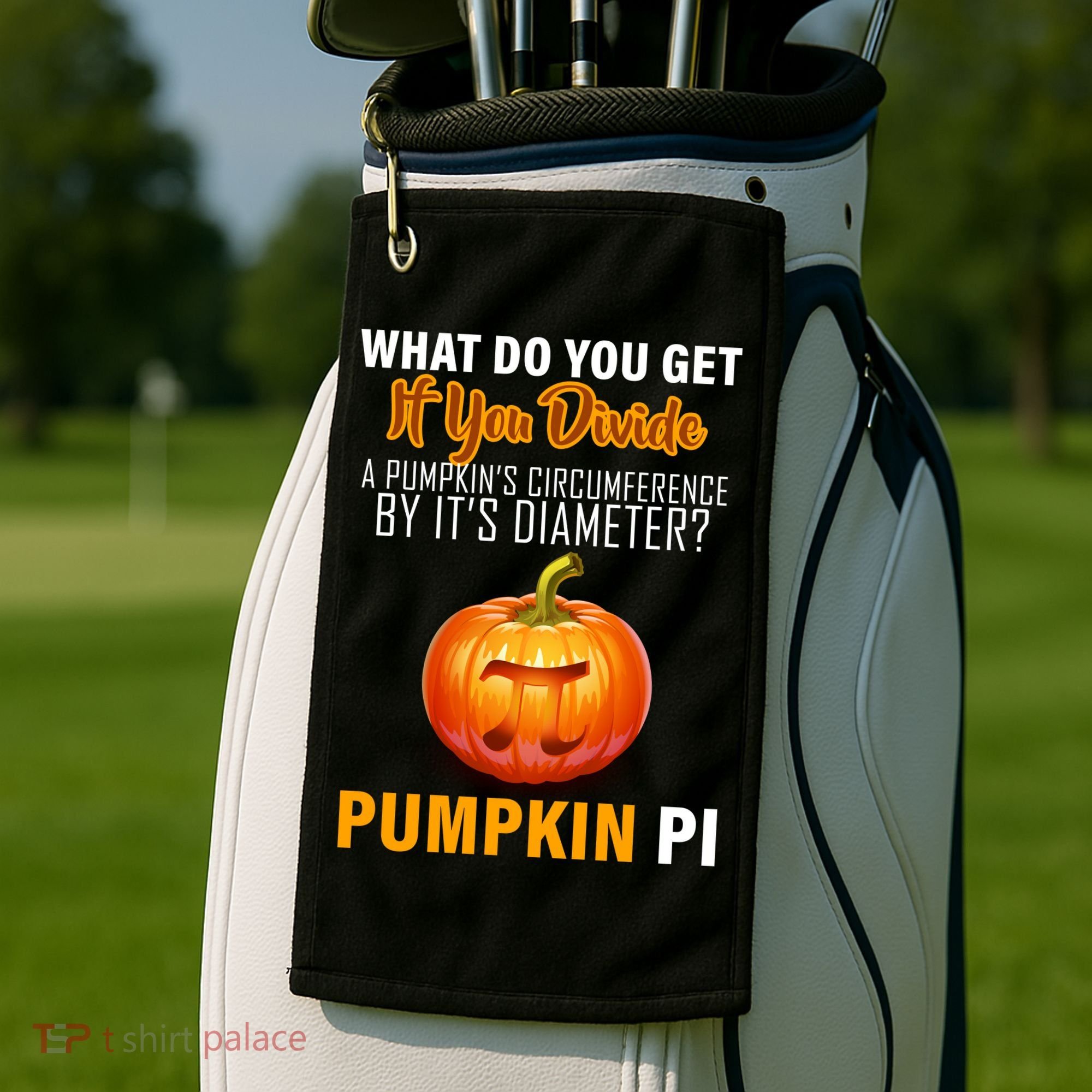 Pumpkin Pi Math Teacher Pun Golf Towel