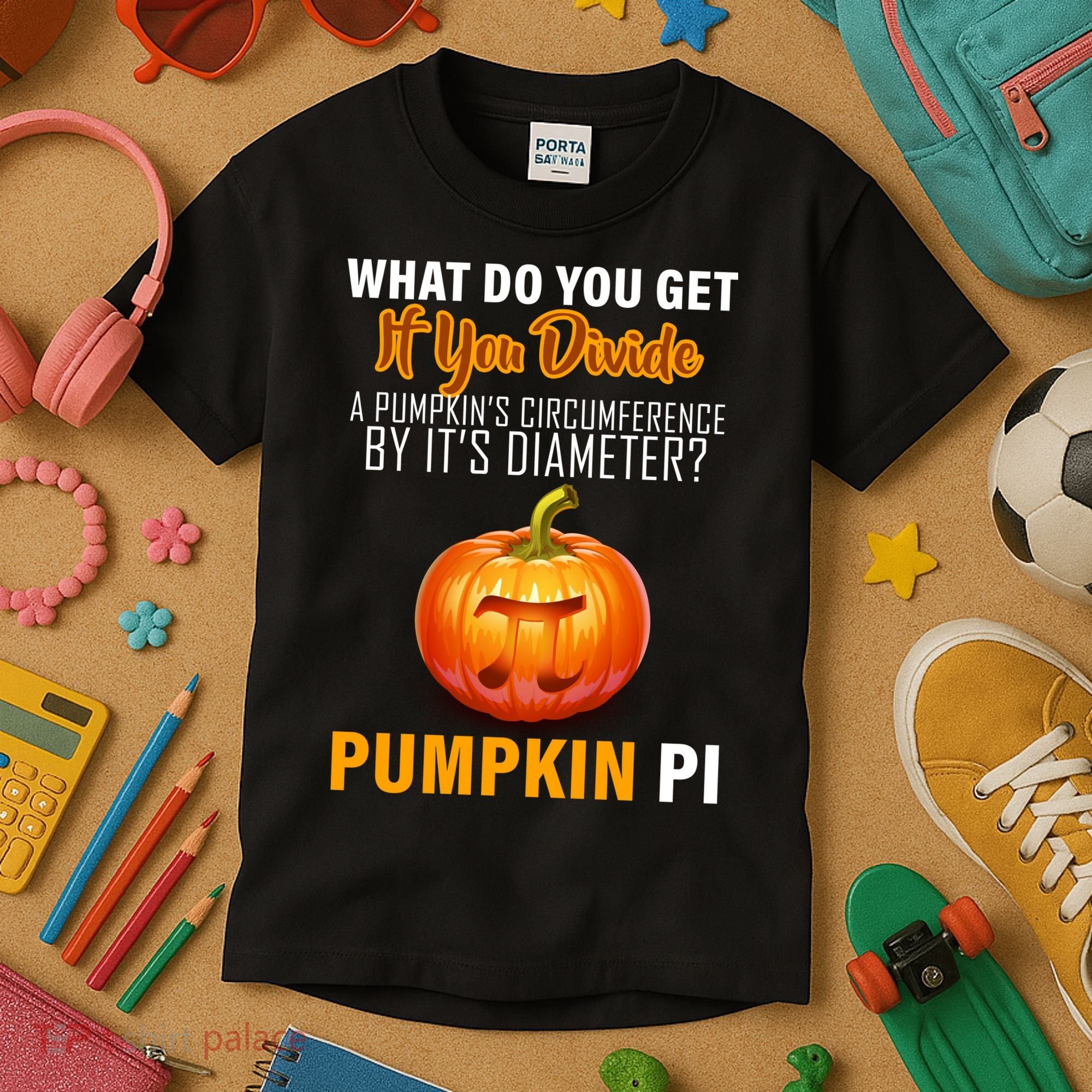 Pumpkin Pi Math Teacher Pun Kids T-Shirt