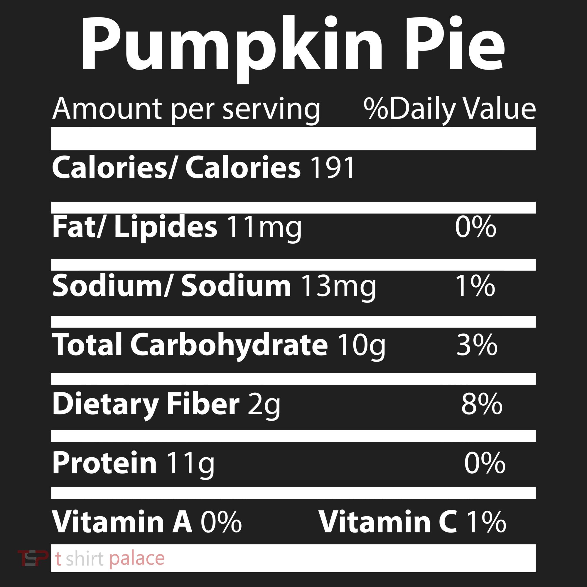 Pumpkin Pie Nutritional Facts Funny Thanksgiving Tumbler