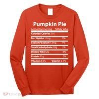 Pumpkin Pie Nutritional Facts Funny Thanksgiving Long Sleeve Shirt thumb 0