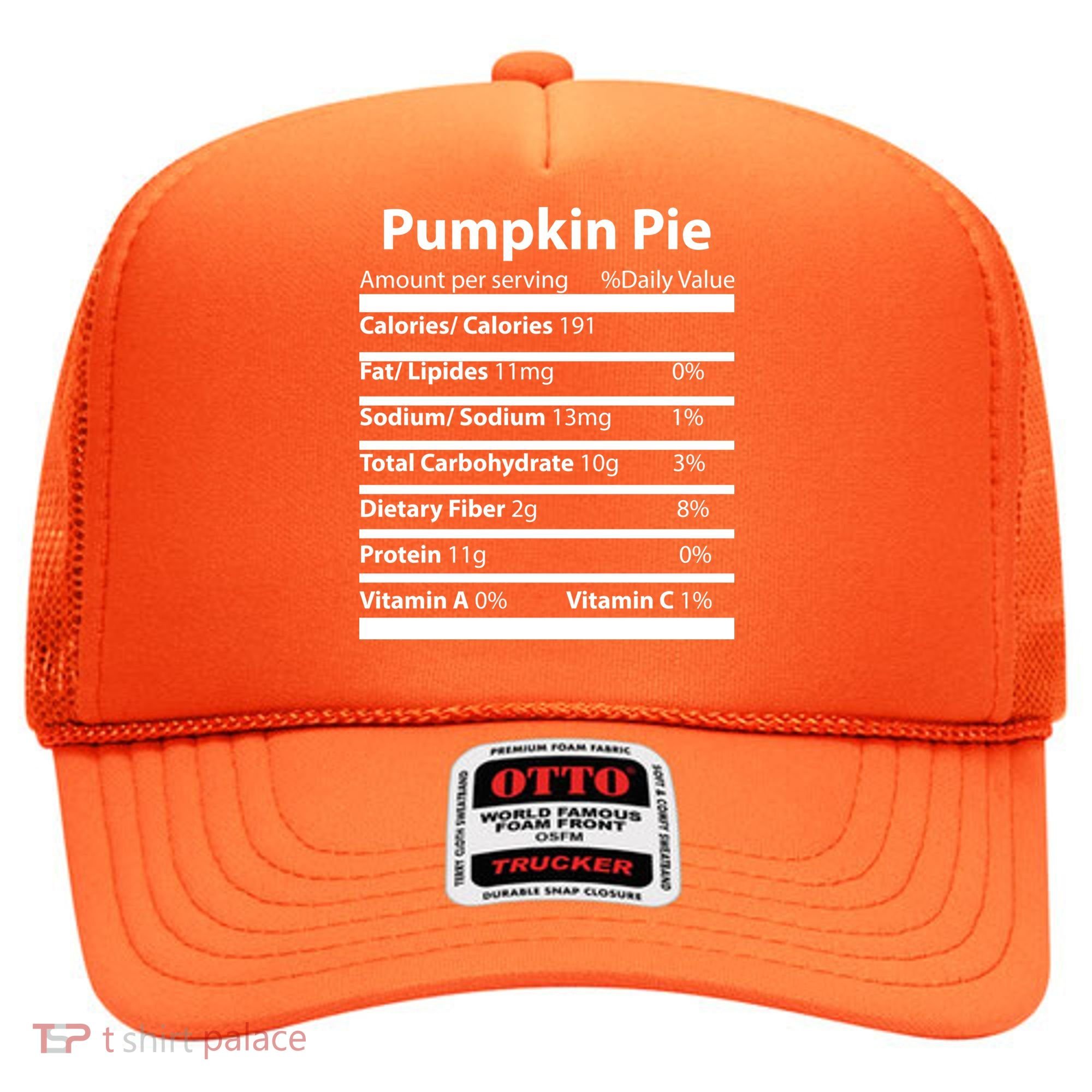 Pumpkin Pie Nutritional Facts Funny Thanksgiving Hat