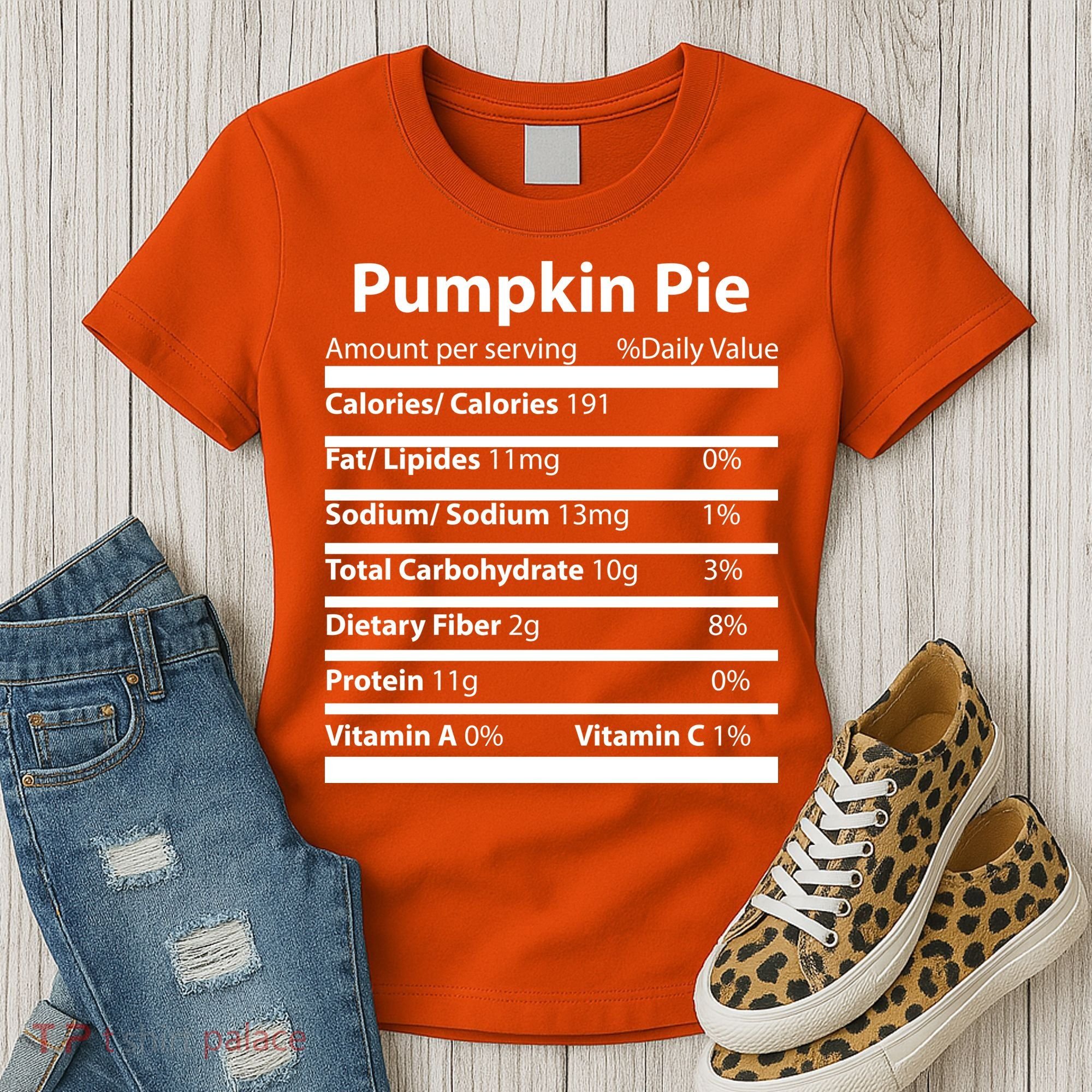 Pumpkin Pie Nutritional Facts Funny Thanksgiving Women's T-Shirt