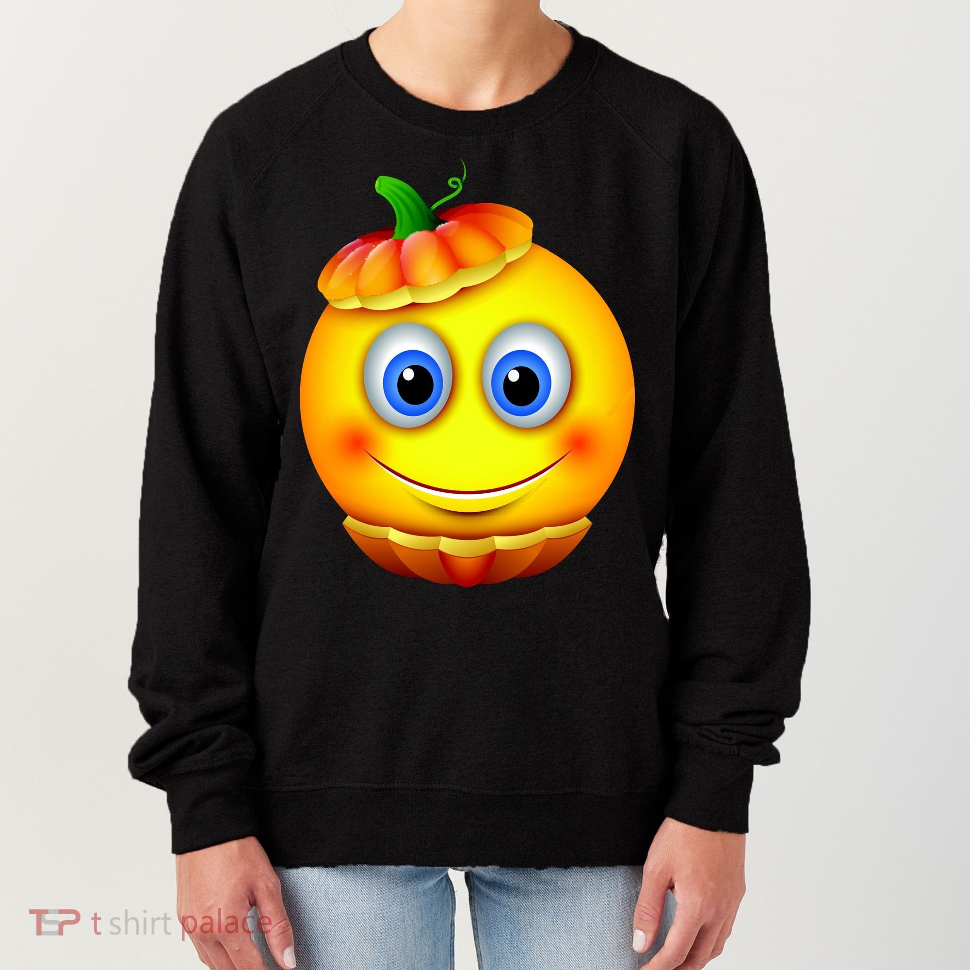 Pumpkin Smiley Emoji Women's Sweatshirt