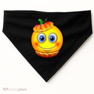 Pumpkin Smiley Emoji USA-Made Doggie Bandana