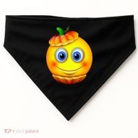 Pumpkin Smiley Emoji USA-Made Doggie Bandana thumb 0