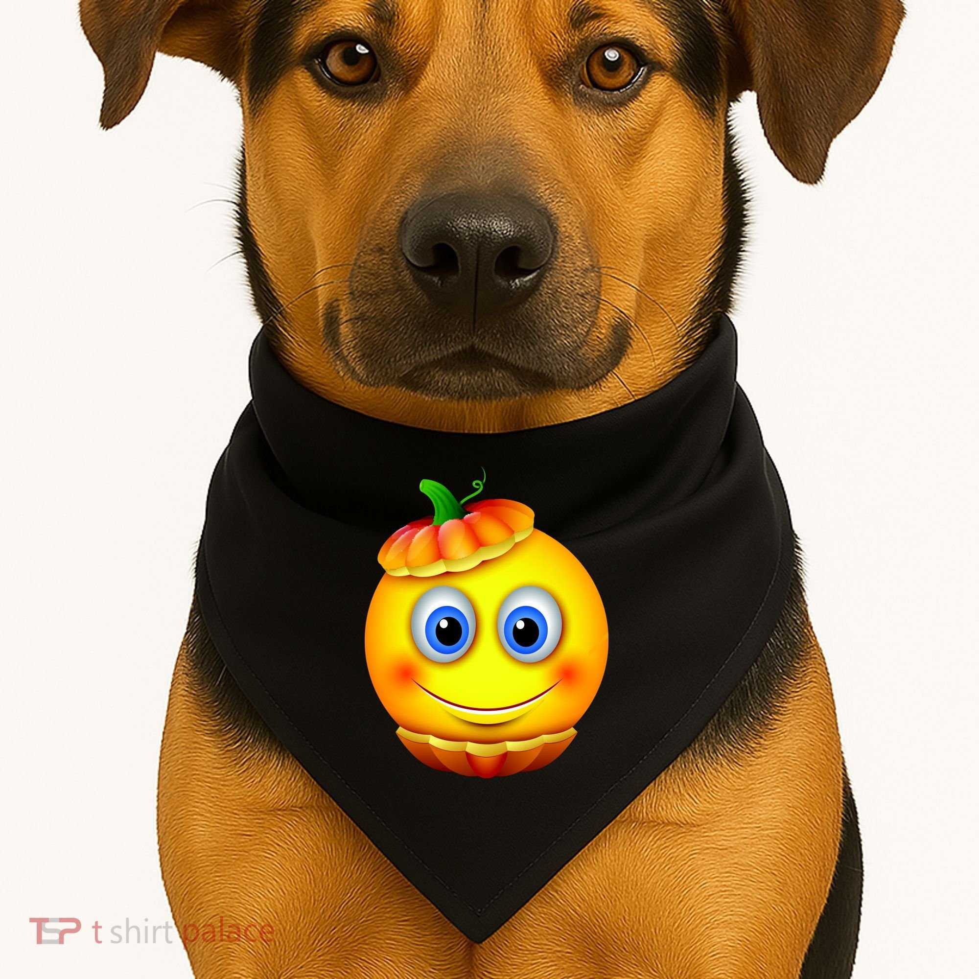 Pumpkin Smiley Emoji USA-Made Doggie Bandana