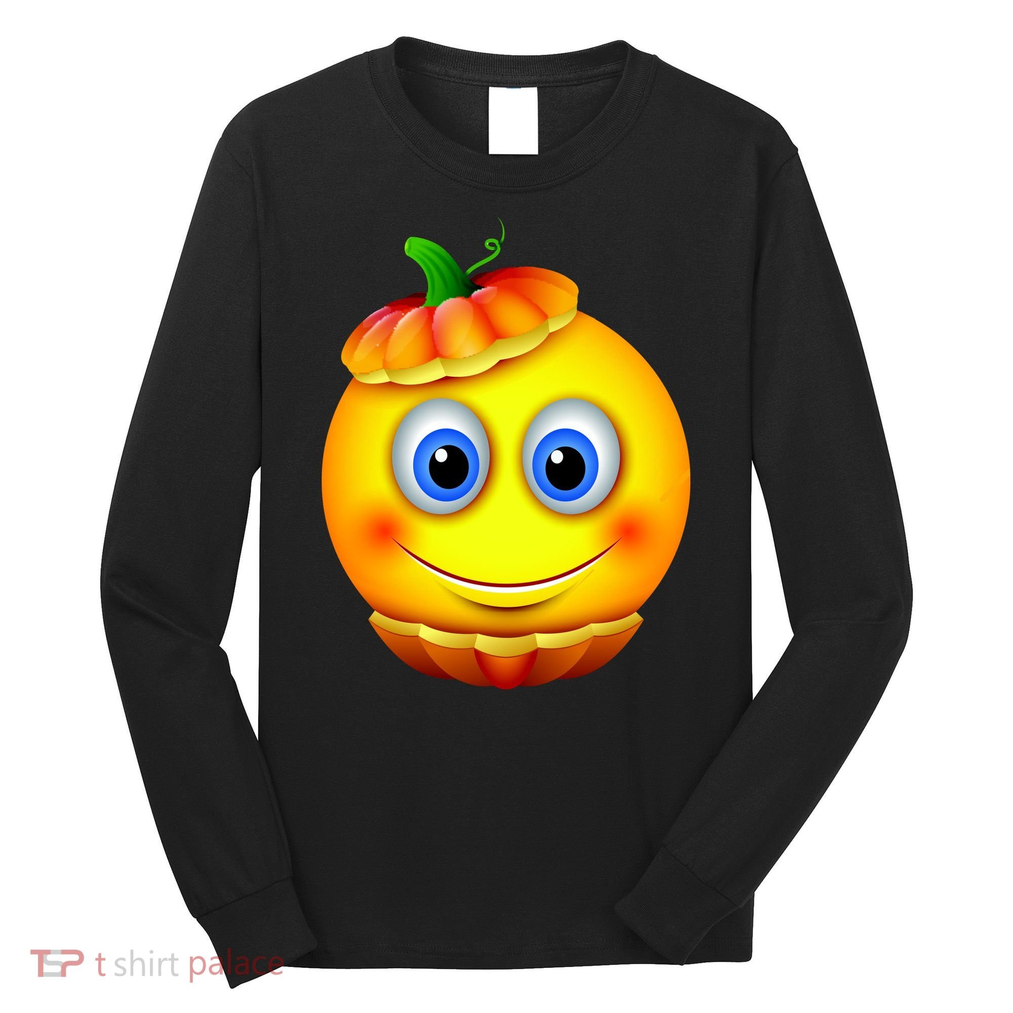 Pumpkin Smiley Emoji Long Sleeve Shirt