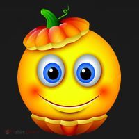 Pumpkin Smiley Emoji Long Sleeve Shirt thumb 2