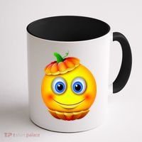 Pumpkin Smiley Emoji Coffee Mug thumb 1