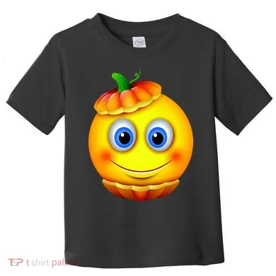 Pumpkin Smiley Emoji Toddler T-Shirt