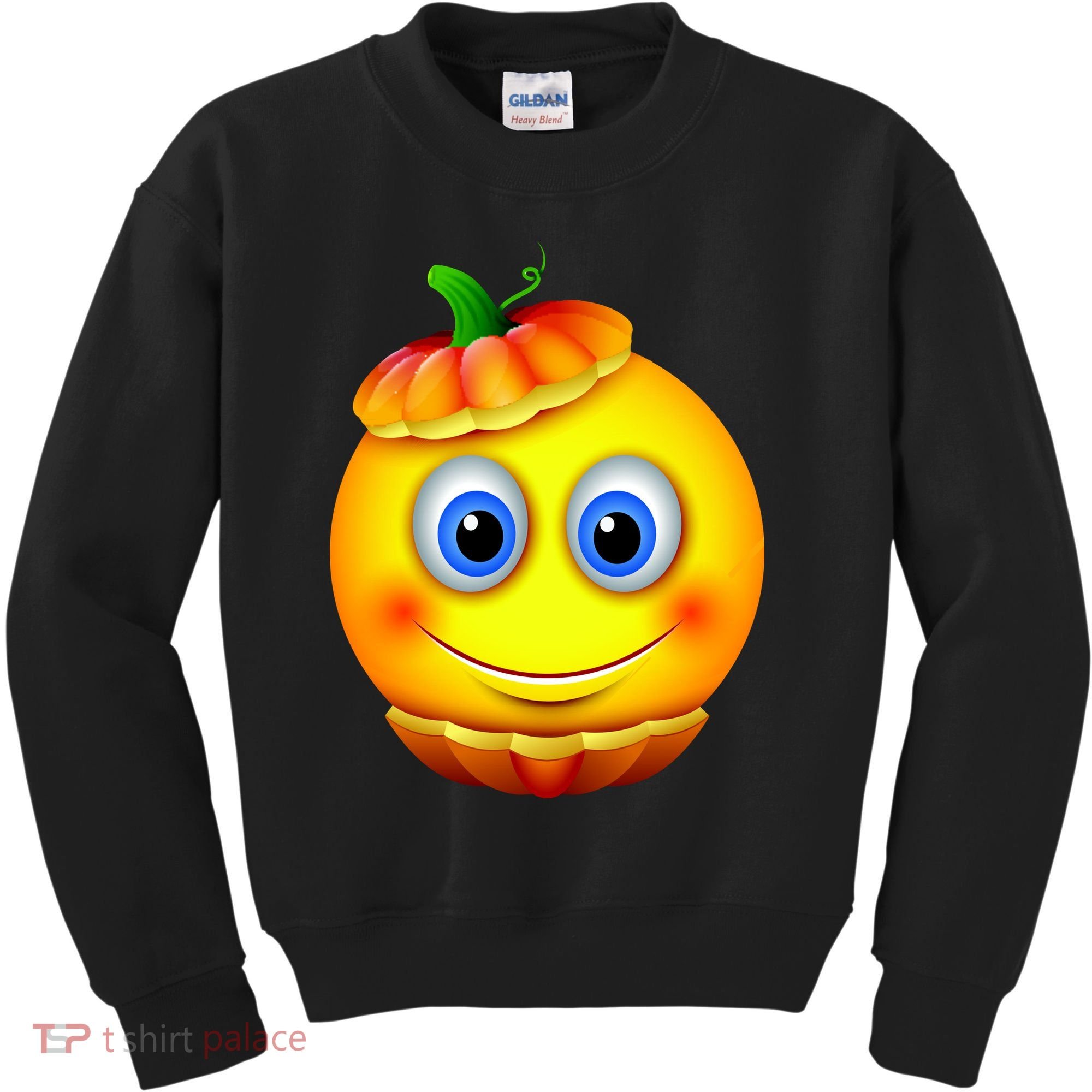 Pumpkin Smiley Emoji Kids Sweatshirt