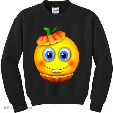 Pumpkin Smiley Emoji Kids Sweatshirt