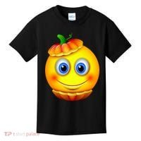 Pumpkin Smiley Emoji Kids T-Shirt thumb 0