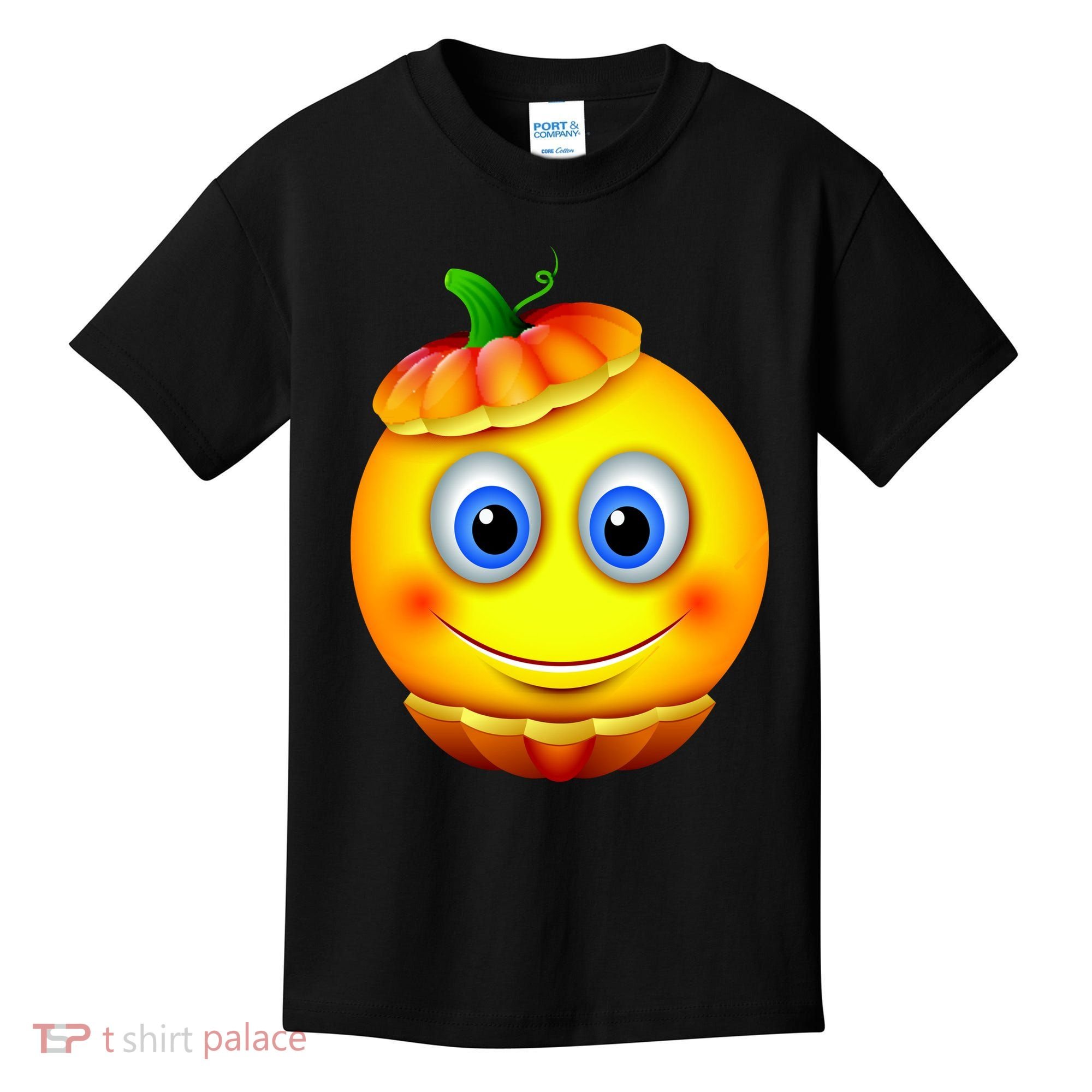 Pumpkin Smiley Emoji Kids T-Shirt