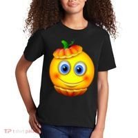 Pumpkin Smiley Emoji Kids T-Shirt thumb 2