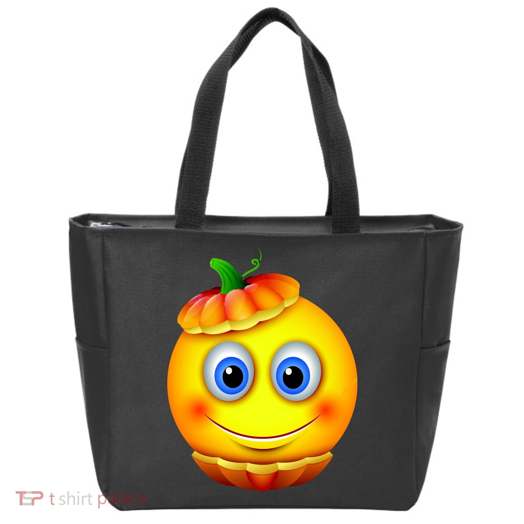 Pumpkin Smiley Emoji Tote Bag