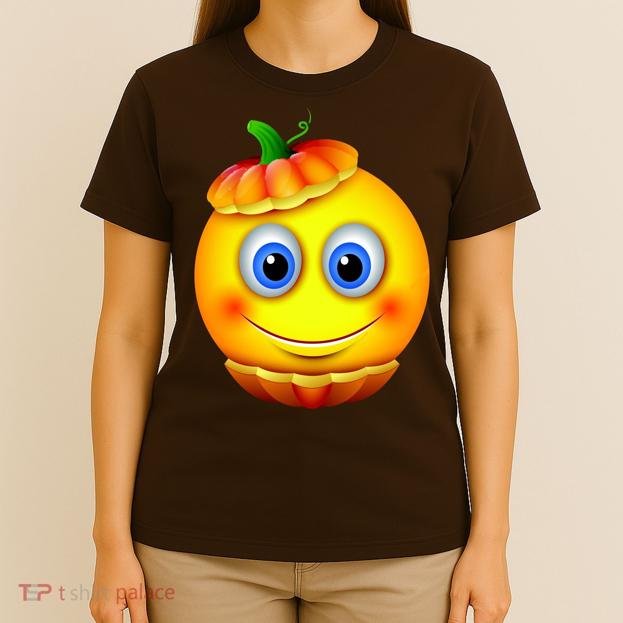 Pumpkin Smiley Emoji T-Shirt