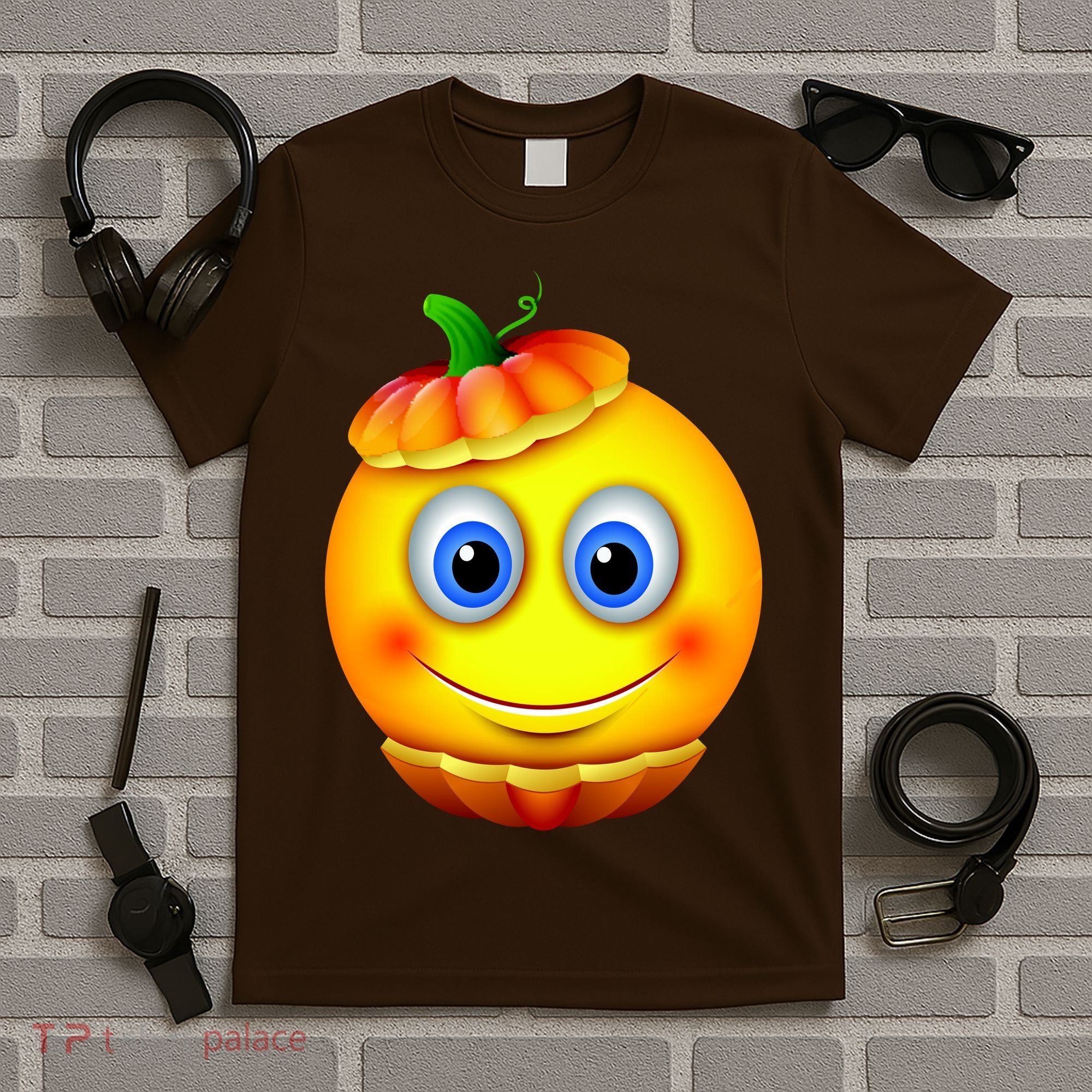 Pumpkin Smiley Emoji T-Shirt