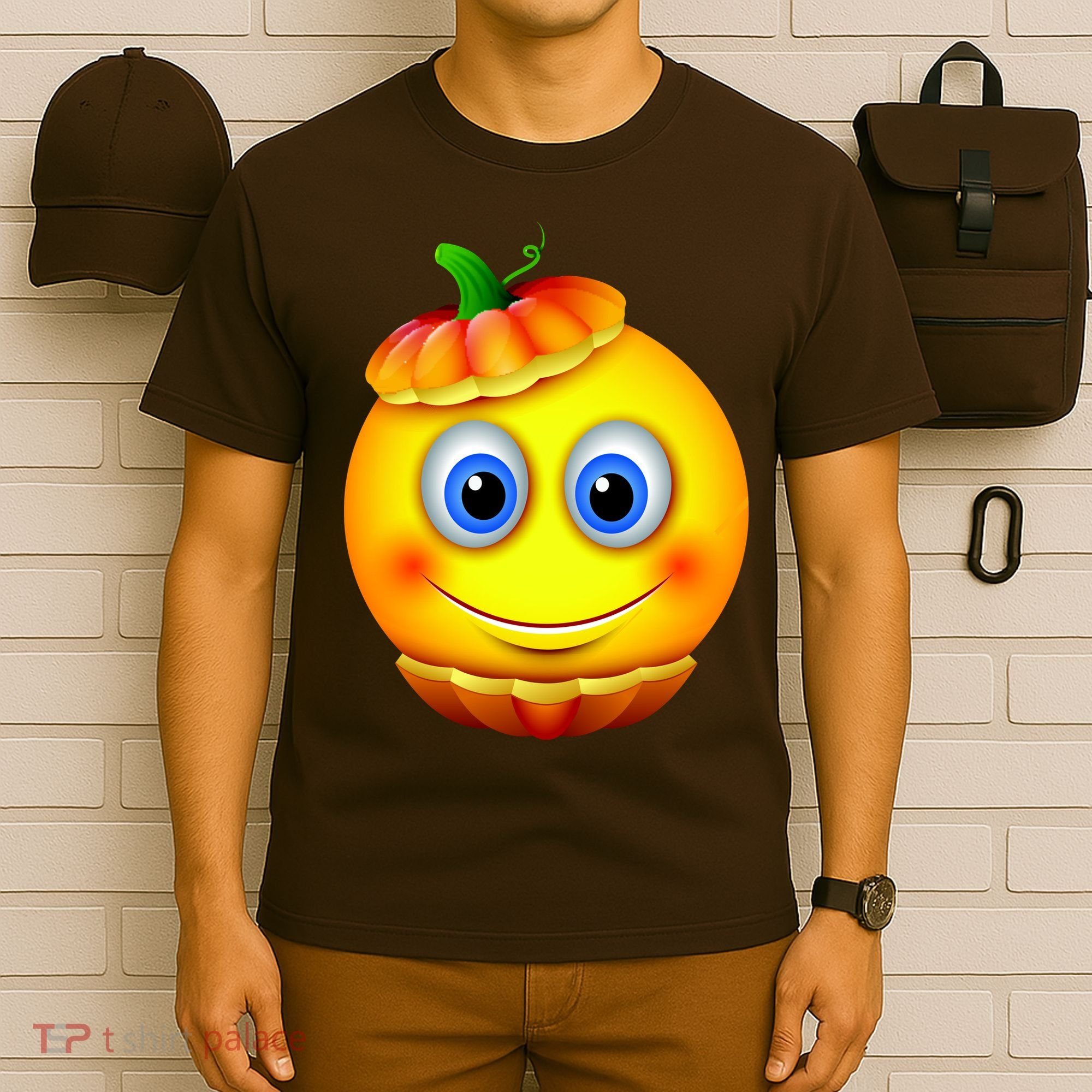 Pumpkin Smiley Emoji T-Shirt