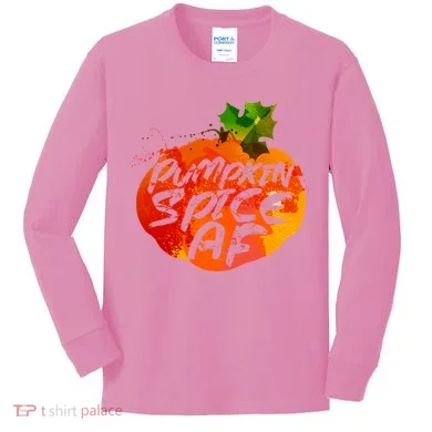 Pumpkin Spice AF Kids Long Sleeve Shirt