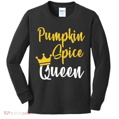 Pumpkin Spice Queen Kids Long Sleeve Shirt