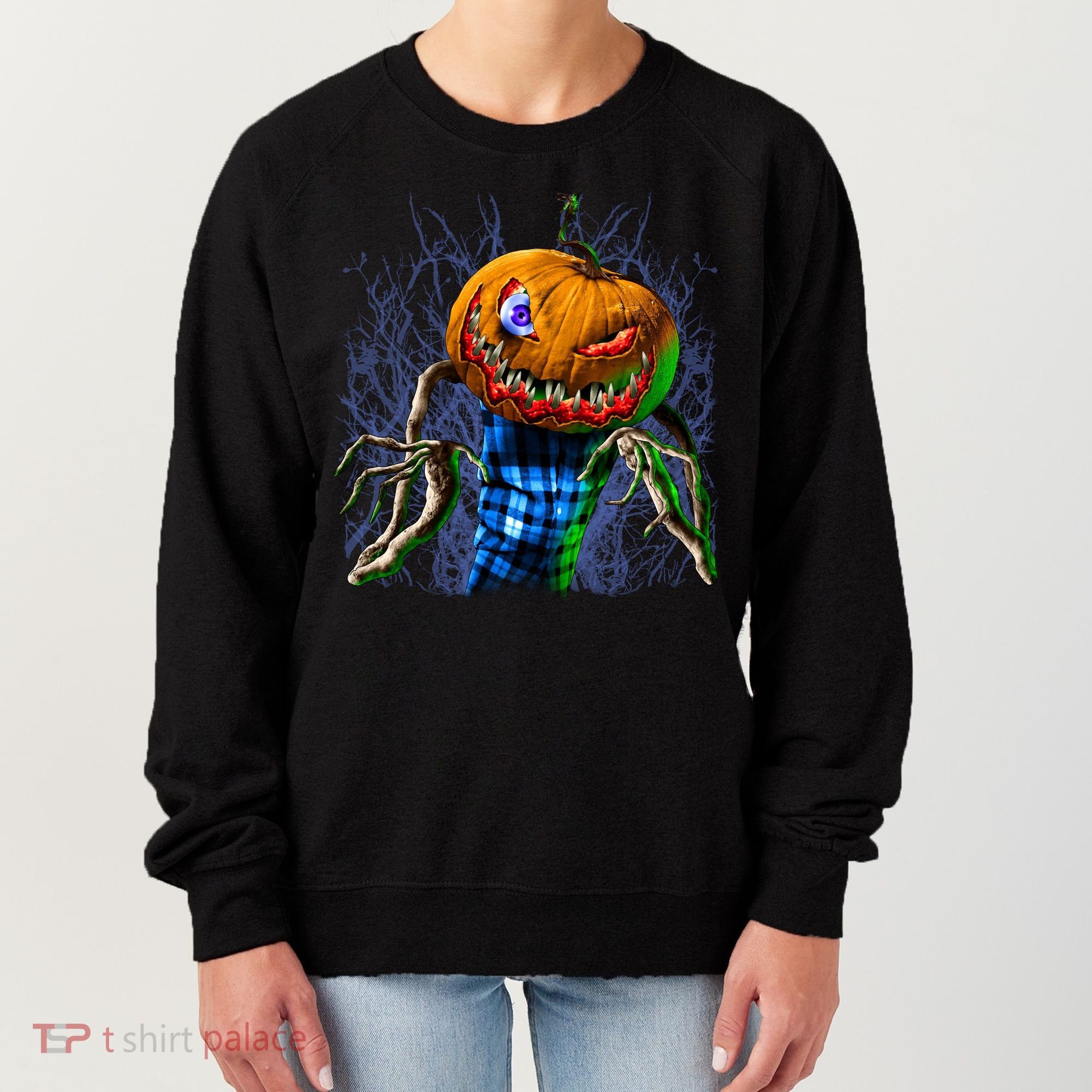 Pumpkinhead Scarecrow Halloween Women's Sweatshirt