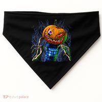 Pumpkinhead Scarecrow Halloween USA-Made Doggie Bandana thumb 0