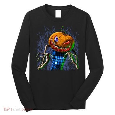 Pumpkinhead Scarecrow Halloween Long Sleeve Shirt
