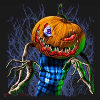 Pumpkinhead Scarecrow Halloween Long Sleeve Shirt thumb 2