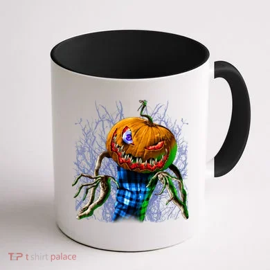Pumpkinhead Scarecrow Halloween Coffee Mug back