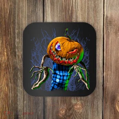 Pumpkinhead Scarecrow Halloween Coaster