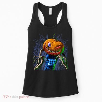 Pumpkinhead Scarecrow Halloween Women's Tank Top