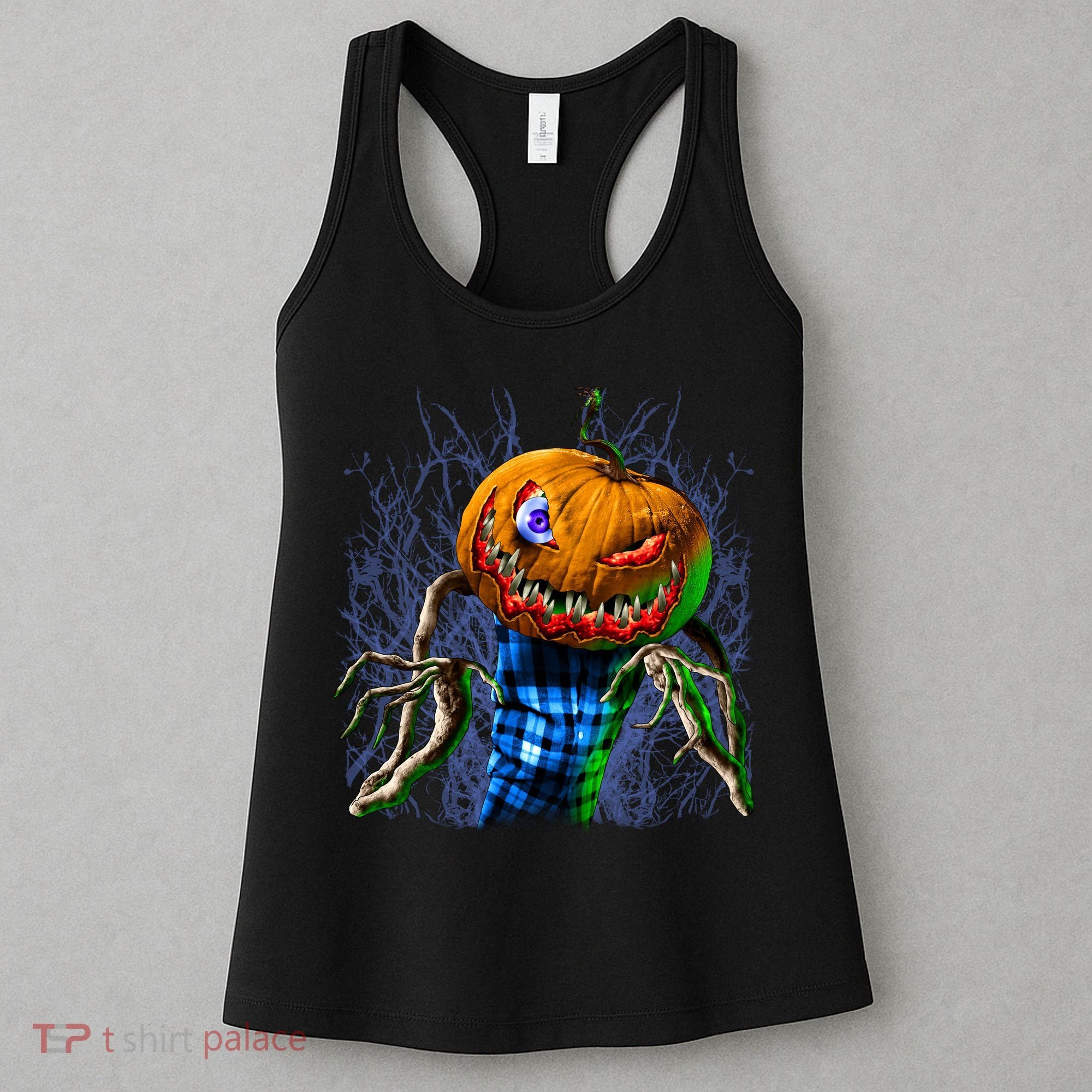 Pumpkinhead Scarecrow Halloween Women's Tank Top