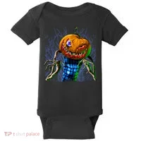 Pumpkinhead Scarecrow Halloween Baby Bodysuit thumb 0