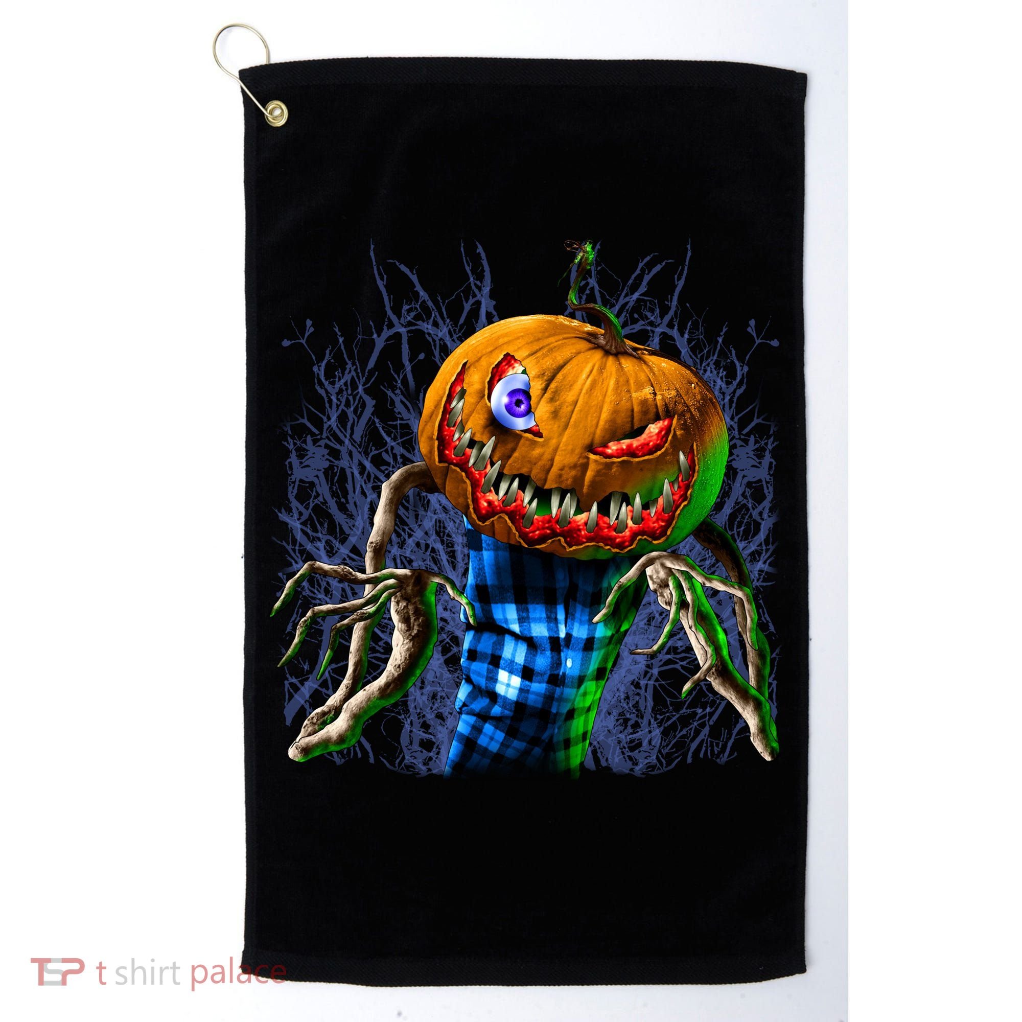 Pumpkinhead Scarecrow Halloween Golf Towel