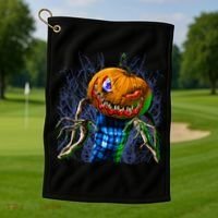 Pumpkinhead Scarecrow Halloween Golf Towel thumb 1