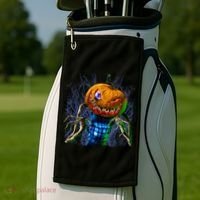 Pumpkinhead Scarecrow Halloween Golf Towel thumb 2