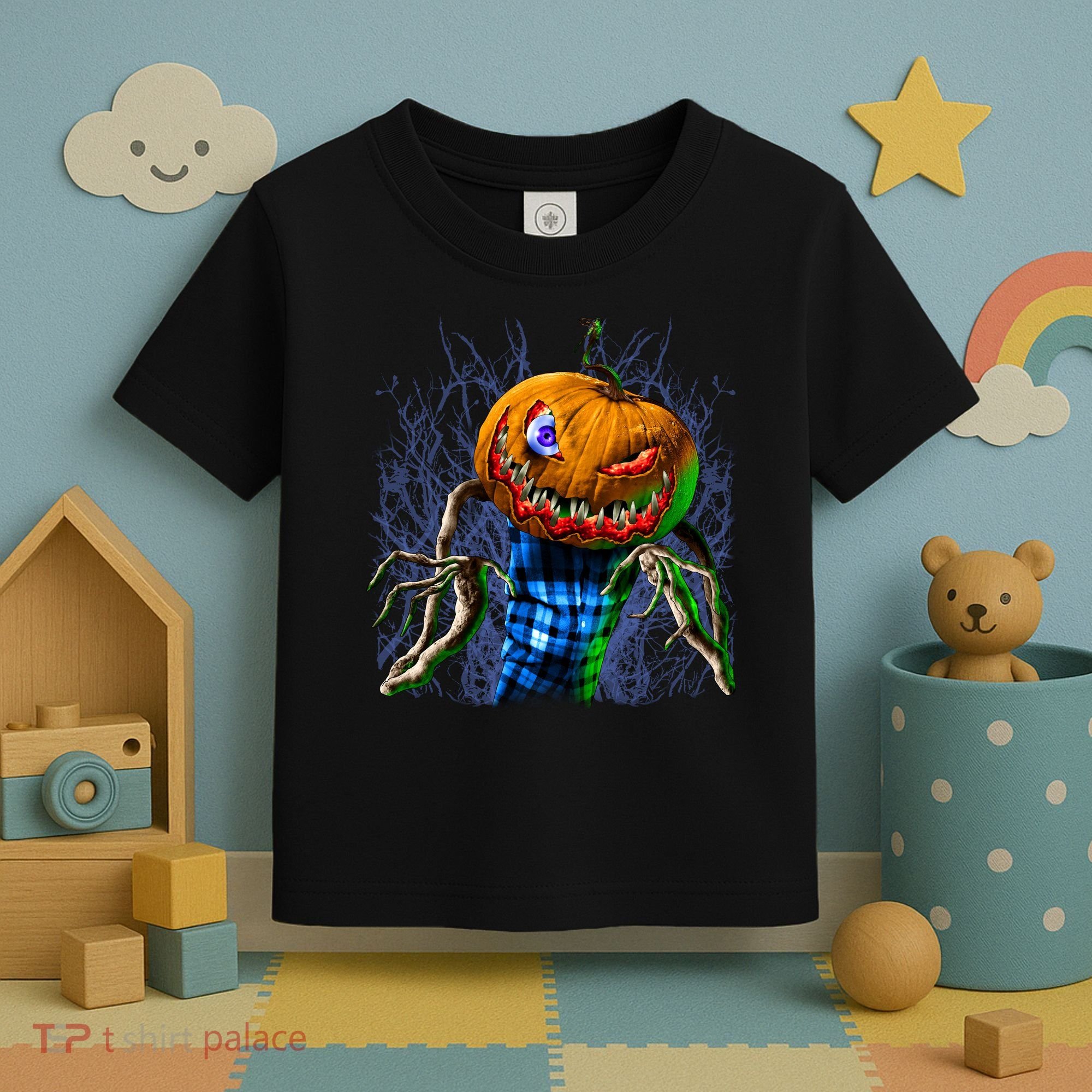 Pumpkinhead Scarecrow Halloween Toddler T-Shirt