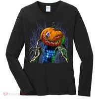 Pumpkinhead Scarecrow Halloween Women's Long Sleeve Shirt thumb 0