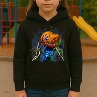 Pumpkinhead Scarecrow Halloween Kids Hoodie thumb 3