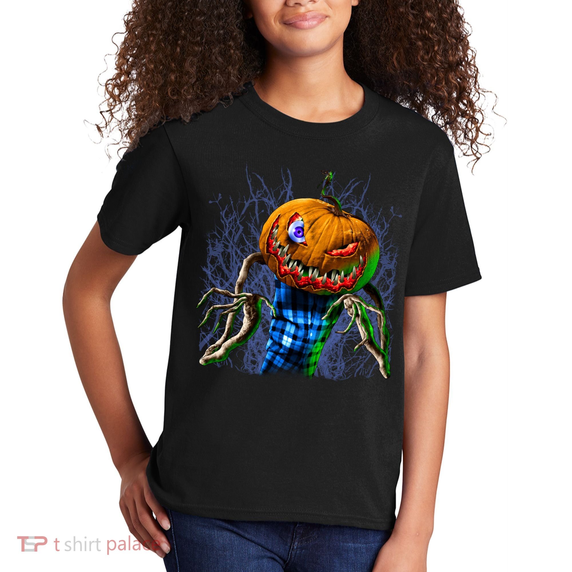 Pumpkinhead Scarecrow Halloween Kids T-Shirt