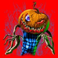 Pumpkinhead Scarecrow Halloween Santa Hat thumb 1