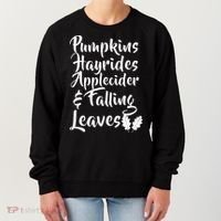 Pumpkins Hayrides Apple Cider and Falling Leaves Women's Sweatshirt thumb 0