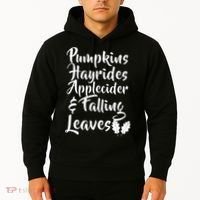 Pumpkins Hayrides Apple Cider and Falling Leaves Hoodie thumb 2
