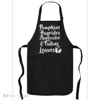 Pumpkins Hayrides Apple Cider and Falling Leaves Apron thumb 0